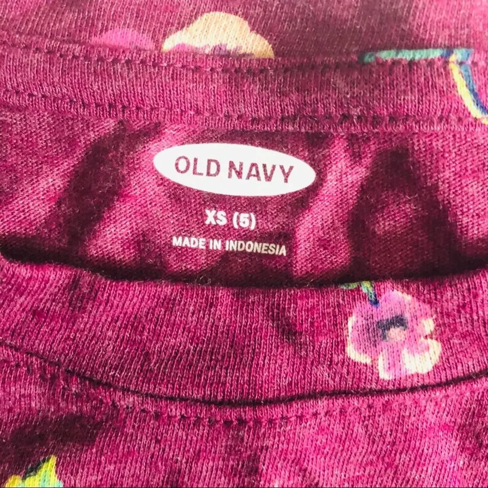 Old Navy Girl’s Maroon Floral Blouse Sz XS (5)